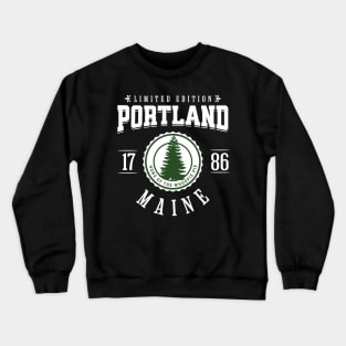 Portland Maine Pine Tree Whoopie Pie Crewneck Sweatshirt